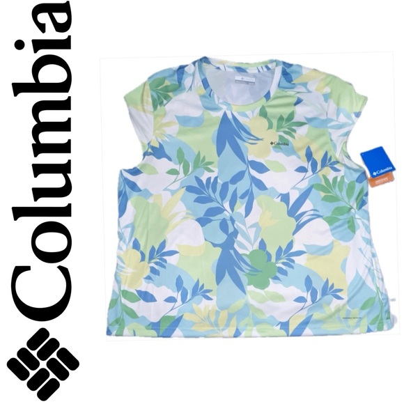 NWT COLUMBIA WOMENS SUMMERDRY SHORT SLEEVE PRINTED TEE. OMNI WICK QUICK DRY. - Picture 3 of 10